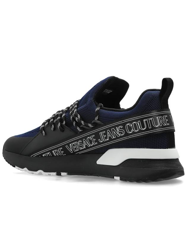 Versace Jeans Couture Sneakers With Printed Logo, Men's, Navy Blue - VERSACE - BALAAN 5