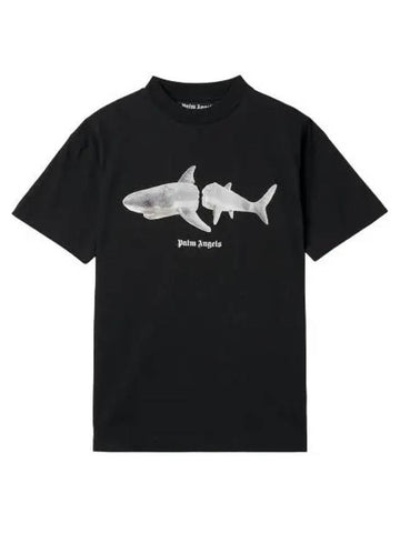 Shark Classic Short Sleeve T Shirt Black White Tee - PALM ANGELS - BALAAN 1