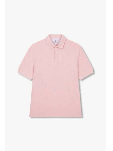 10 ePoint Men s Silk Cotton Pique Polo Shirt Pink - BRUNELLO CUCINELLI - BALAAN 1