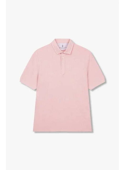 Men s Silk Cotton Pique Polo Shirt Pink - BRUNELLO CUCINELLI - BALAAN 1