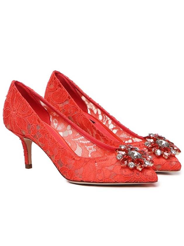 Crystal Lace Pumps Heel Red - DOLCE&GABBANA - BALAAN 3