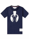 Women's Lobster Icon Short Sleeve T-Shirt Navy - THOM BROWNE - BALAAN 2