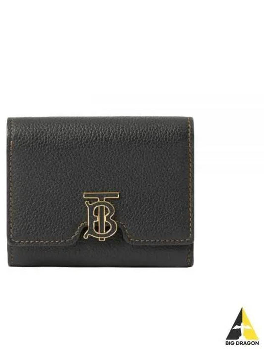 Monogram Motif Grainy Leather Folding Wallet Black - BURBERRY - BALAAN 2