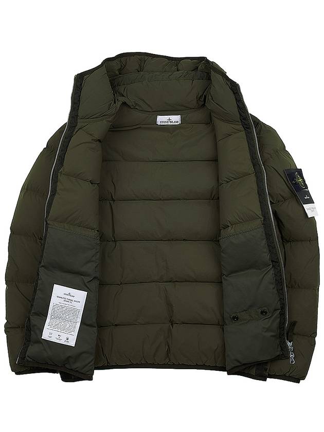 Seamless Logo Nylon Hooded Down Jacket Olive - STONE ISLAND - BALAAN 10