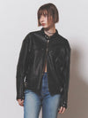 Racing Leather Biker Jacket Black - NUAKLE - BALAAN 1