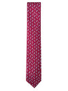 Cat Print Silk Neck Tie Rose - SALVATORE FERRAGAMO - BALAAN 3