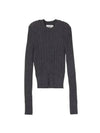 women s cable knit top gray - AMI - BALAAN 3