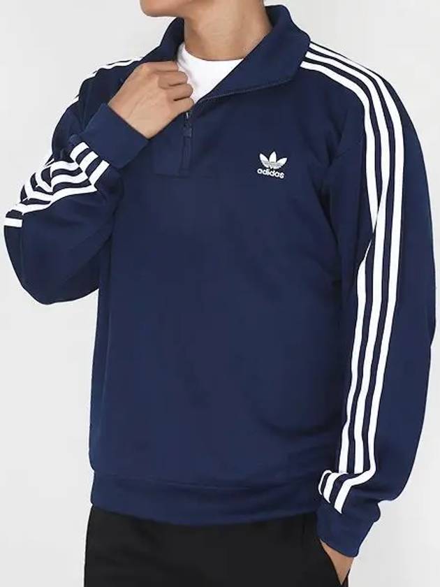 Funnel Neck Embroidered Logo Track Anorak Navy - ADIDAS - BALAAN 2