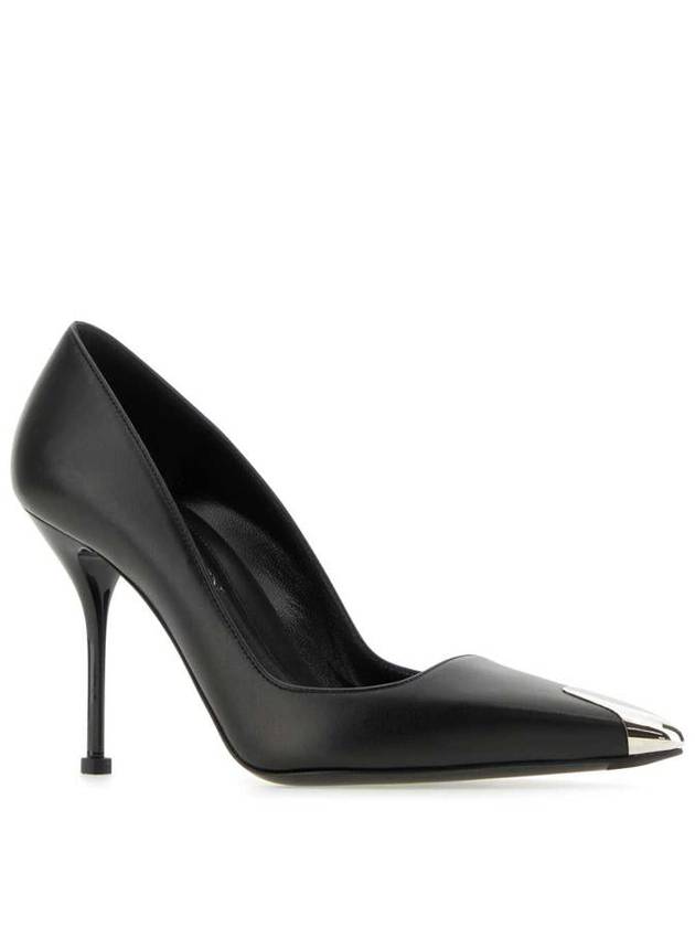 Leather Metal Detail Pumps Black - ALEXANDER MCQUEEN - BALAAN 3