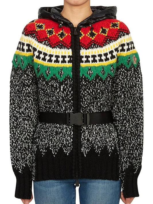 Grenoble Tricot Cardigan Black White 23FW - MONCLER - BALAAN 2