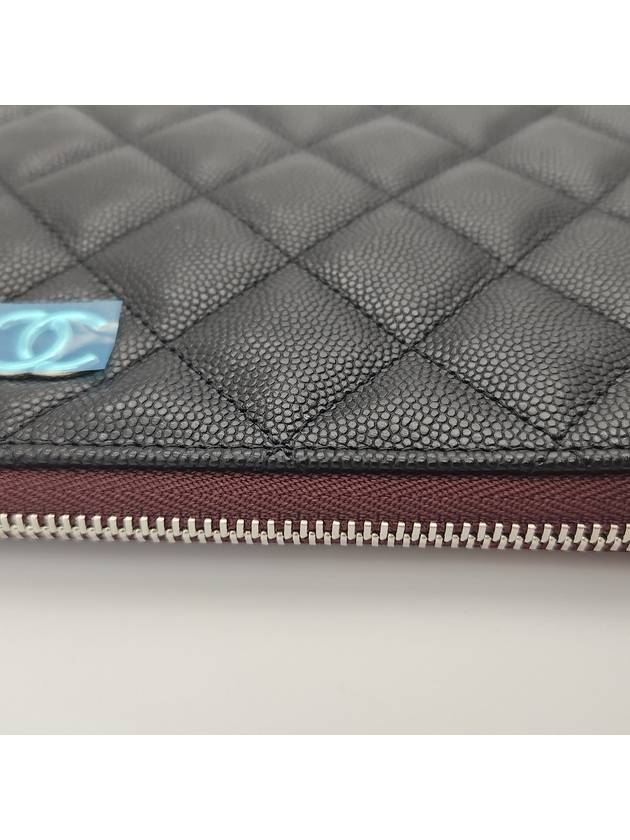 Medium Classic Clutch Bag Caviar Leather & Silver Black - CHANEL - BALAAN 8