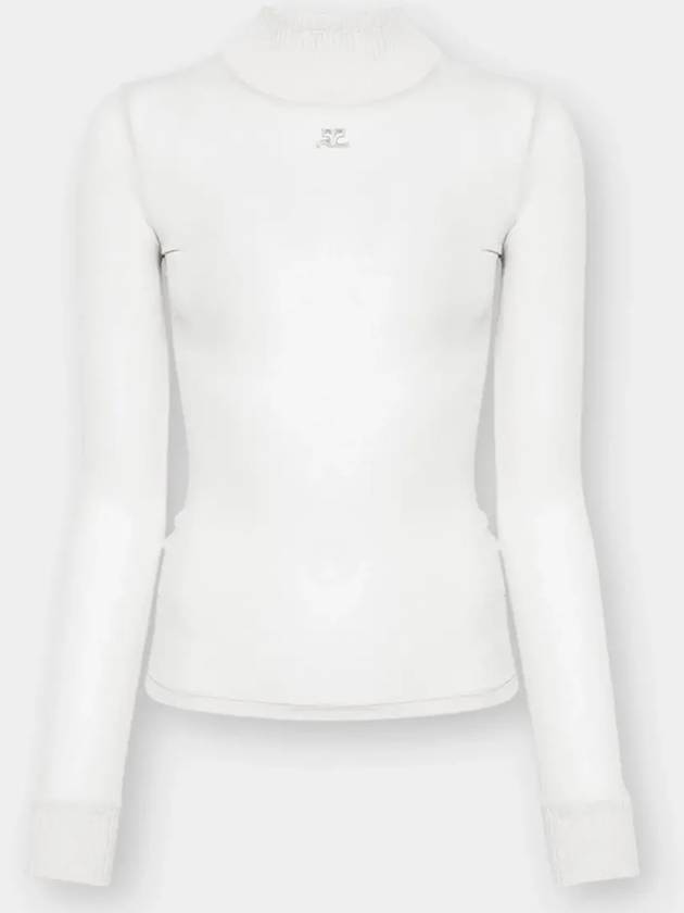 24 Season Courrèges Logo Detail Seethrough Long Sleeve TShirt Heritage White PERJTO029 - COURREGES - BALAAN 6