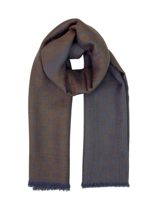 GG Jacquard Square Muffler Brown - GUCCI - BALAAN 2