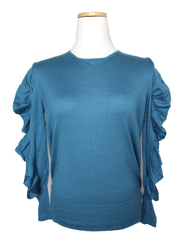 Dries Van Noten teal blue knit top 44 - DRIES VAN NOTEN - BALAAN 1