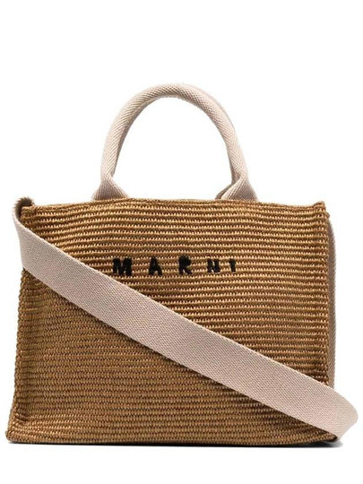 Small Raffia East West Tote Bag Brown - MARNI - BALAAN 2