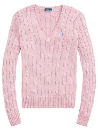 Women's Embroidered Logo Knit Top Pink - POLO RALPH LAUREN - BALAAN 2