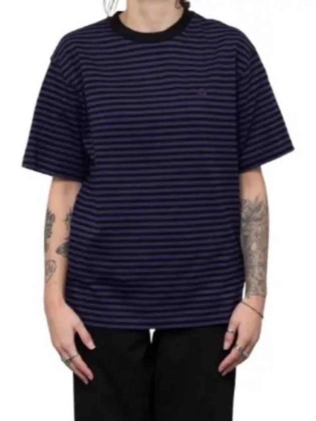 Verner Stripe Short Sleeve T-Shirt Navy - CARHARTT WIP - BALAAN 2