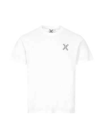 Small Cross Logo Short Sleeve T-shirt White - KENZO - BALAAN 1