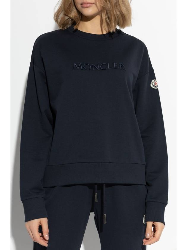 Moncler Sweatshirt With Logo, Women's, Navy Blue - MONCLER - BALAAN 3