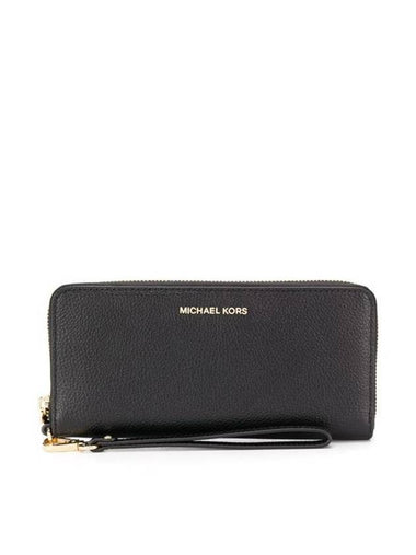 Pebbled Leather Continental Wrislet Long Wallet Black - MICHAEL KORS - BALAAN 1