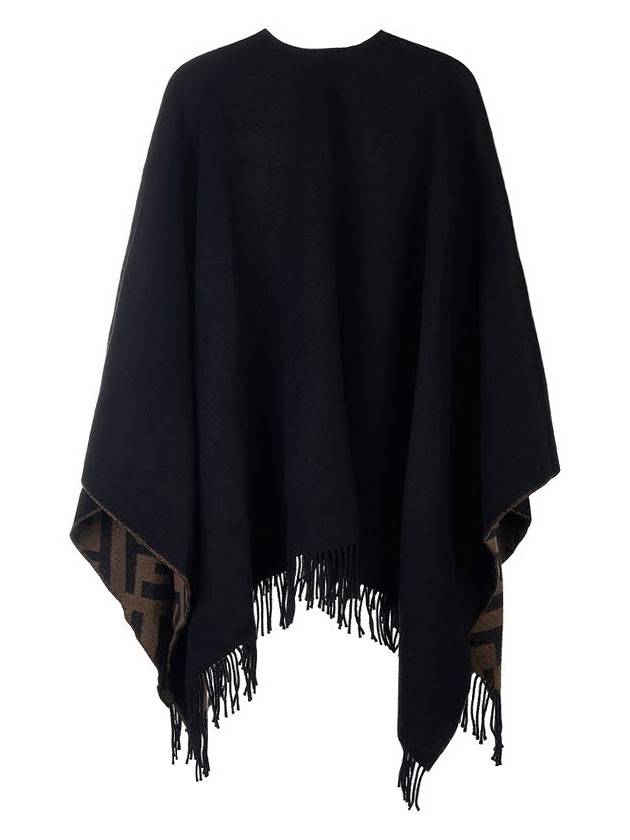 wool cashmere poncho muffler - FENDI - BALAAN 3