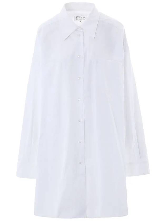 Women's Cotton Poplin Overfit Shirt Short Dress White - MAISON MARGIELA - BALAAN 2