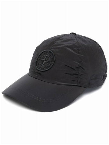 Logo Nylon Metal Ball Cap Black - STONE ISLAND - BALAAN 1