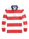 Block Stripe Classic Fit Polo Shirt Red - POLO RALPH LAUREN - BALAAN 2