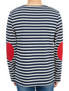 Meridien Mode Elbow Patch Striped Long Sleeve T-Shirt Marine Ecru - SAINT JAMES - BALAAN 5