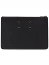 Maison Margiela Signature 4 Bar Stitch Logo All Black Smooth Leather Clutch Bag - MAISON MARGIELA - BALAAN 1