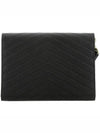 Grain De Poudre Cassandre Clutch Bag Black - SAINT LAURENT - BALAAN 4