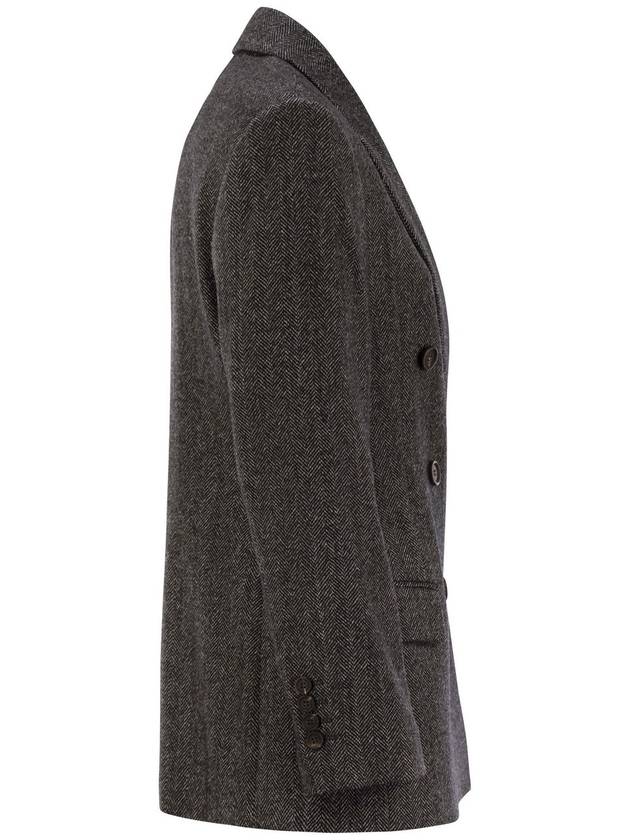 Techno wool carded chevron jacket with monile - BRUNELLO CUCINELLI - BALAAN 3