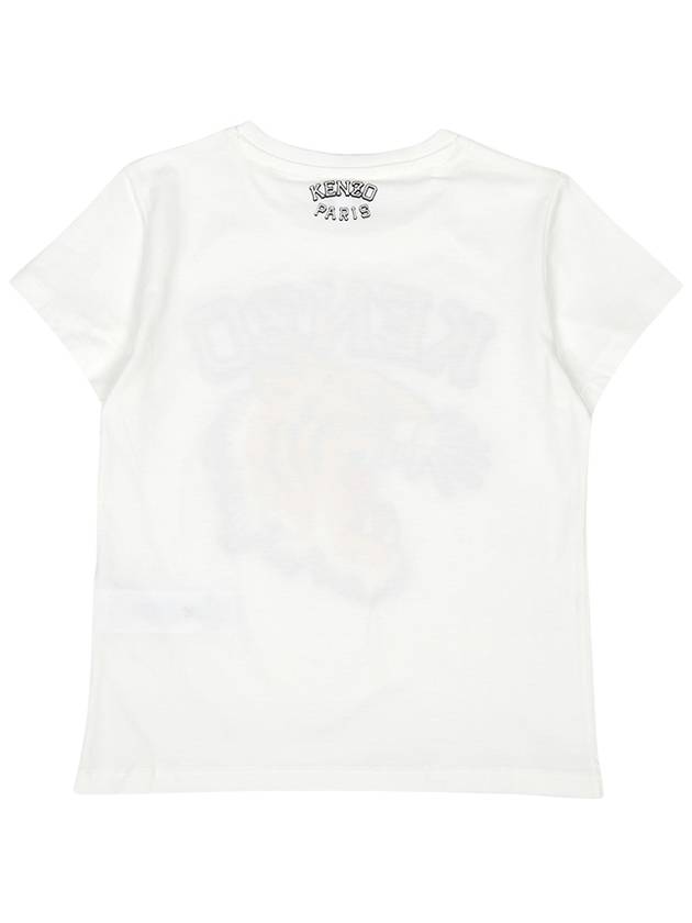 Kids Logo Print Short Sleeve T-Shirt White - KENZO - BALAAN 3