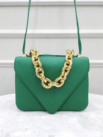 Lux You Mount Green Leather Shoulder Bag - BOTTEGA VENETA - BALAAN 1