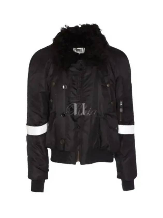 Faux Fur Collar Bomber Jacket Black - MAISON MARGIELA - BALAAN 2