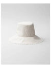 Wide Brimmed Bucket Hat White - PRADA - BALAAN 2