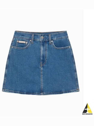 JEANS Women s Blue Comfort Stretch Denim Mini Skirt 40WK833 NUV - CALVIN KLEIN - BALAAN 1