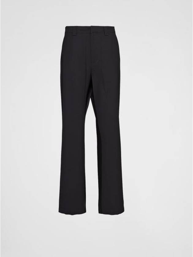 Triangle Logo Wool Straight Pants Black - PRADA - BALAAN 2