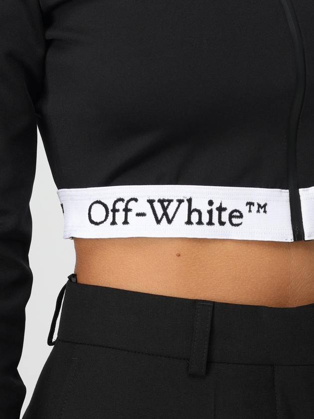 Logo band crop long sleeve t shirt black - OFF WHITE - BALAAN 5