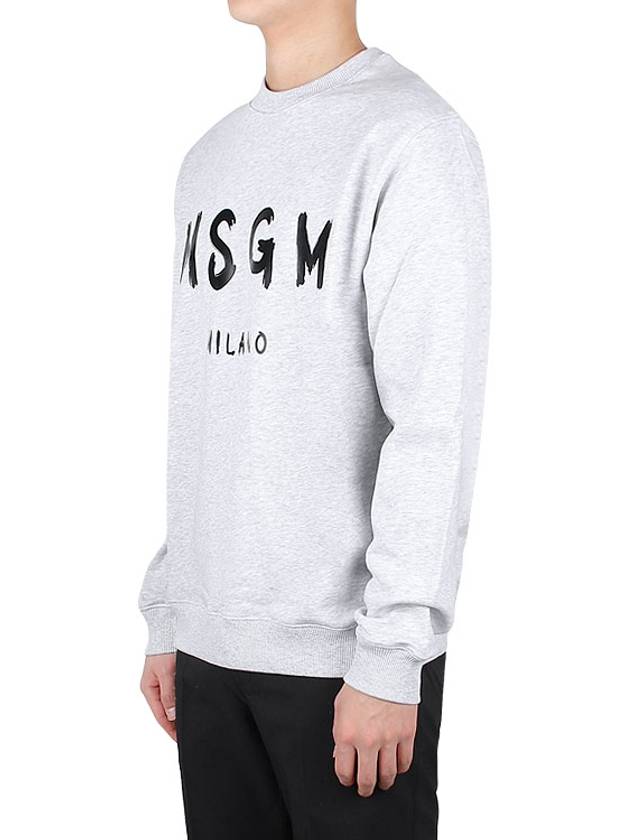 Milano Brushed Logo Cotton Sweatshirt Grey - MSGM - BALAAN 4