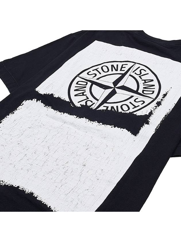 Logo Print Short Sleeve T-Shirt Black - STONE ISLAND - BALAAN 8