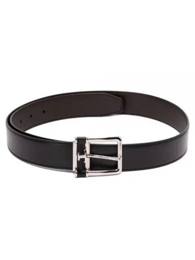 T Reversible Leather Belt Dark Brown - TOD'S - BALAAN 2