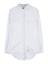 RWB Back Stripe Round Collar Classic Oxford Shirt White - THOM BROWNE - BALAAN 2