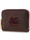 Paisley Print Embroidered Logo Zip Around Wallet Brown - ETRO - BALAAN 3