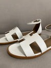 Santorini Calfskin Sandals Blanc - HERMES - BALAAN 4