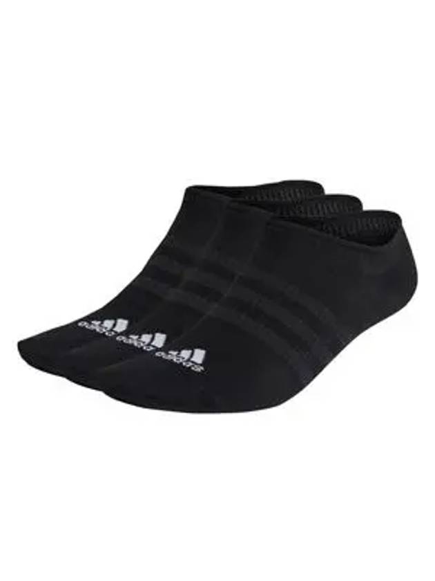 Thin And Light No Show Socks 3 Pairs Black - ADIDAS - BALAAN 3