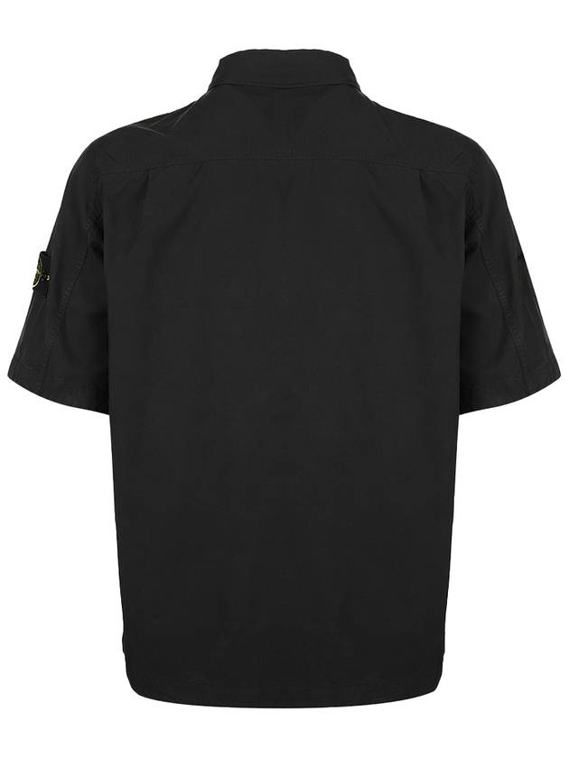 Men s Logo Patch Short Sleeve Shirt Black - STONE ISLAND - BALAAN 3