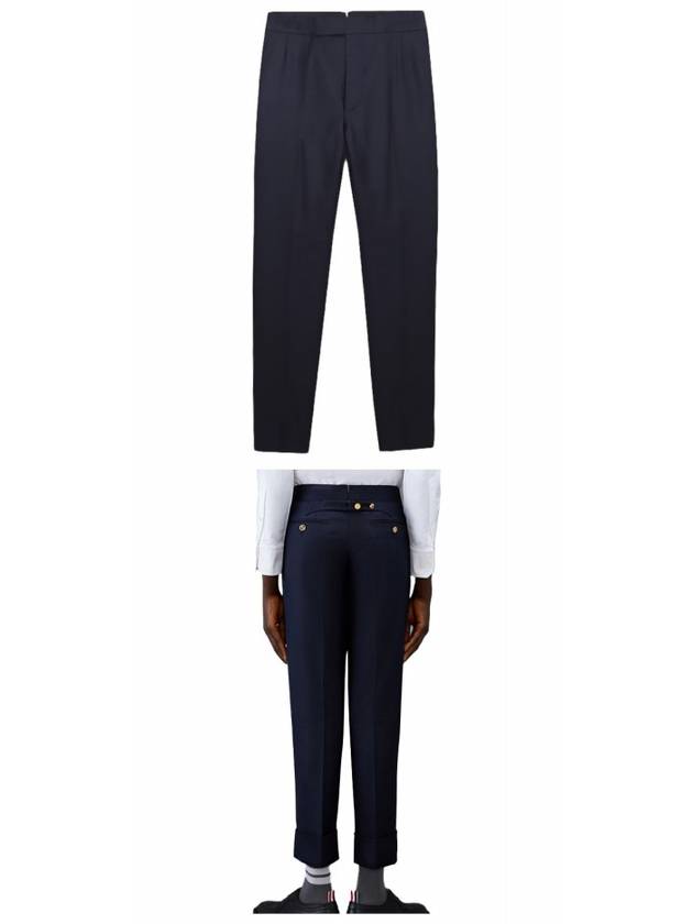 Super 120S Twill Classic Backstrap Trouser Pants Navy - THOM BROWNE - BALAAN 5