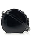 Silver Logo Shiny Mini Round Cross Bag Black - VIVIENNE WESTWOOD - BALAAN 4