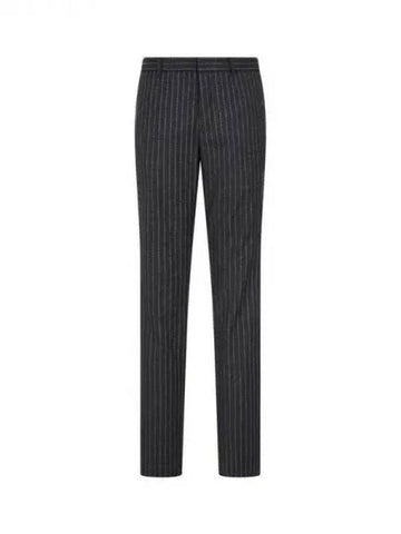 Men s zipper pocket striped wool pants charcoal gray 271617 - EMPORIO ARMANI - BALAAN 1